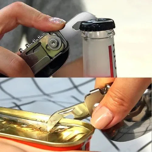 6-in-1 Detachable Camping Utensil Set - Compact Travel Cutlery with Spoon, Fork, Knife & Bottle Opener - Trekker Essentials