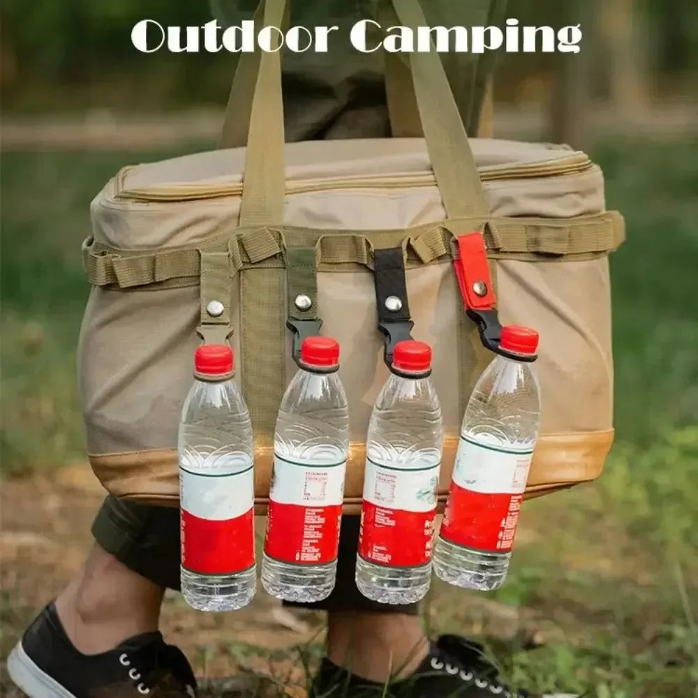 6-Pack Military-Grade Water Bottle Clips – Heavy Duty Nylon Webbing Buckle Hooks for Camping, Hiking & Backpack Accessories - Trekker Essentials