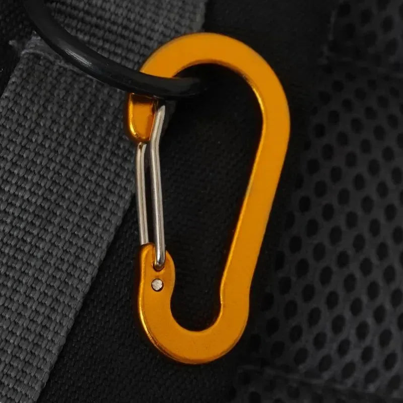 6-Piece Outdoor Camping Multi-Tool Carabiner Clips - Aluminum Buckles for Mountaineering, Fishing, Climbing Accessories - Trekker Essentials