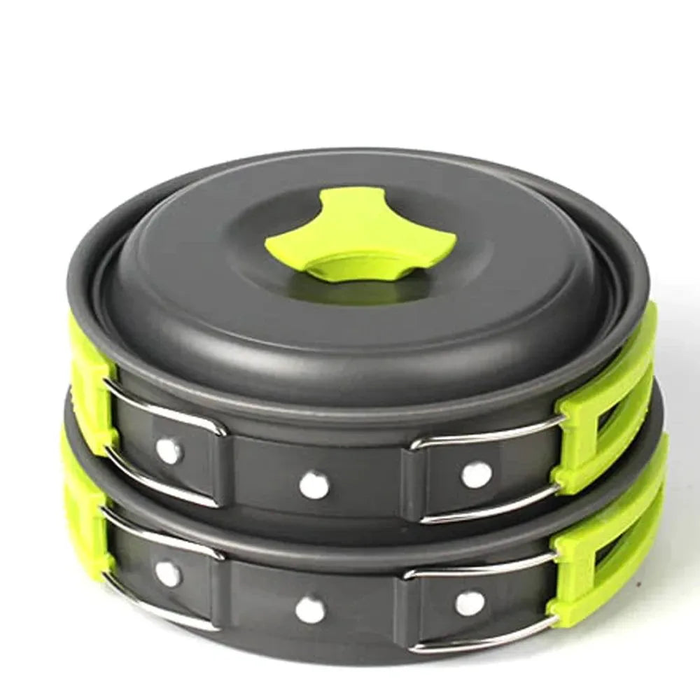 6-Piece Portable Cookware Set - 2-3 Persons Camping Pot, Bowl, and Spoon for Outdoor Hiking and Backpacking - Trekker Essentials