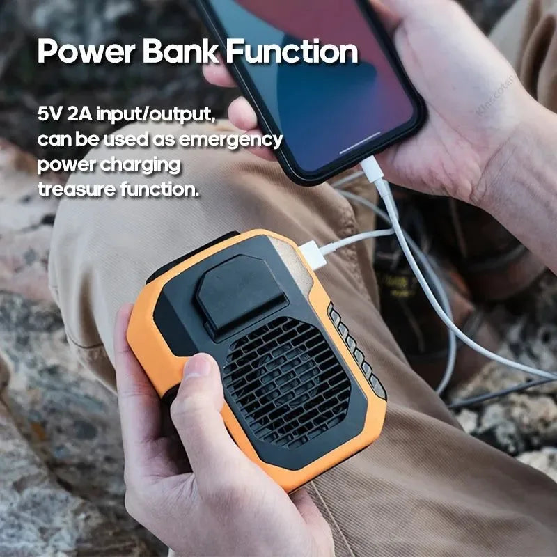 6000mAh Outdoor Waist Fan – Rechargeable Cooler Ventilator for Fishing Hiking Camping - Trekker Essentials