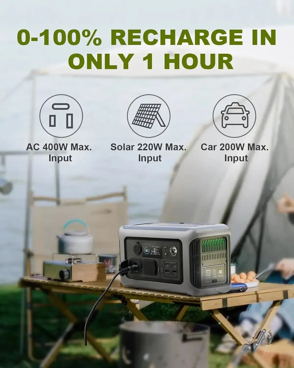 600W 299Wh Portable Power Station with Optional Solar Panel - LiFePO4 Solar Generator for Camping & Home - Trekker Essentials