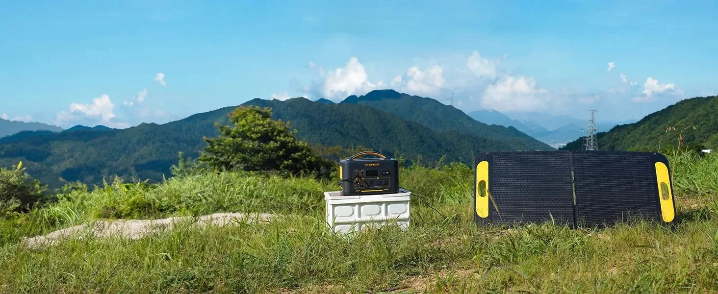 600W Portable Power Station with 110W Solar Panel – 299Wh LiFePO4 Battery, Pure Sine Wave AC, Solar Charger for Camping & Emergencies - Trekker Essentials