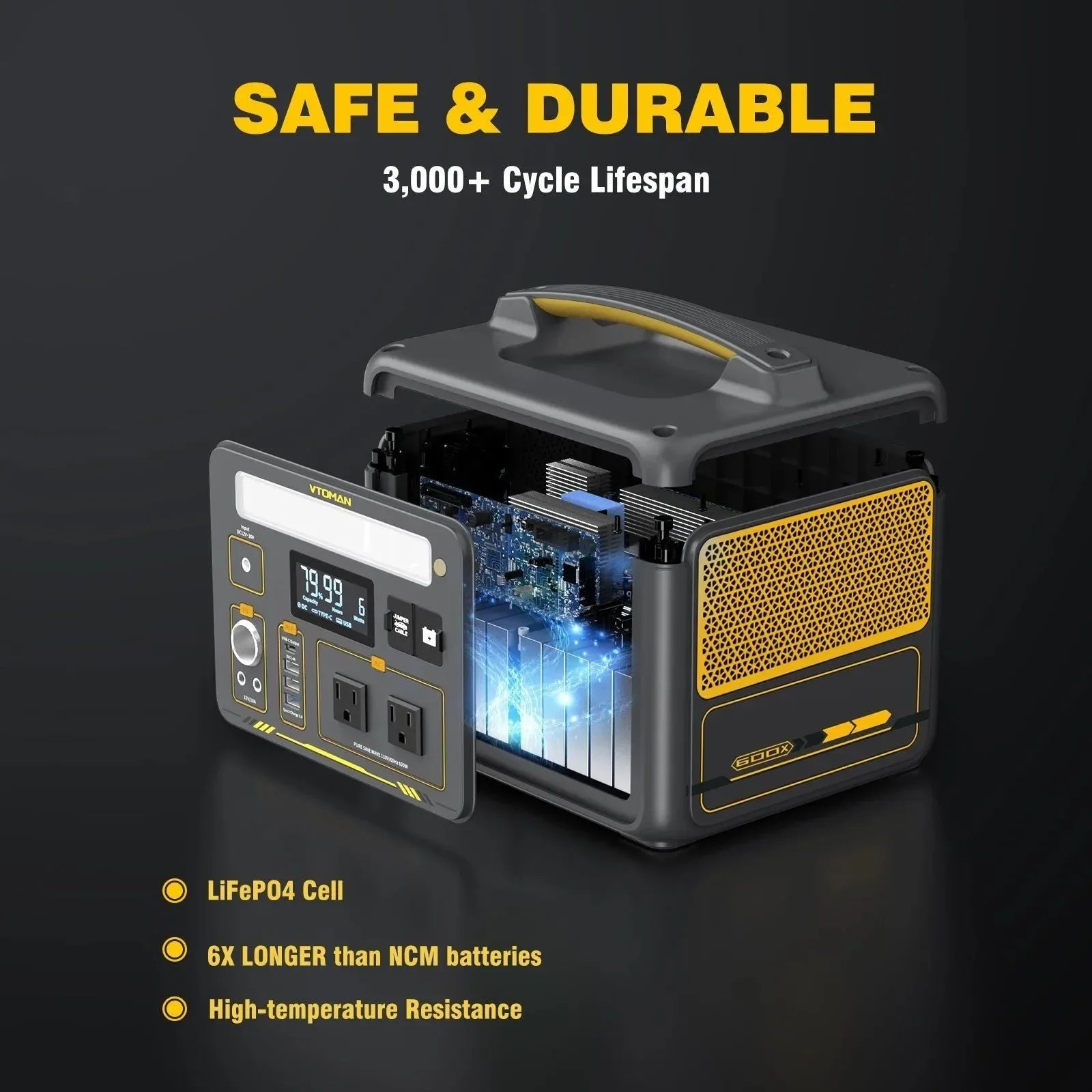600W Portable Power Station with 110W Solar Panel – 299Wh LiFePO4 Battery, Pure Sine Wave AC, Solar Charger for Camping & Emergencies - Trekker Essentials