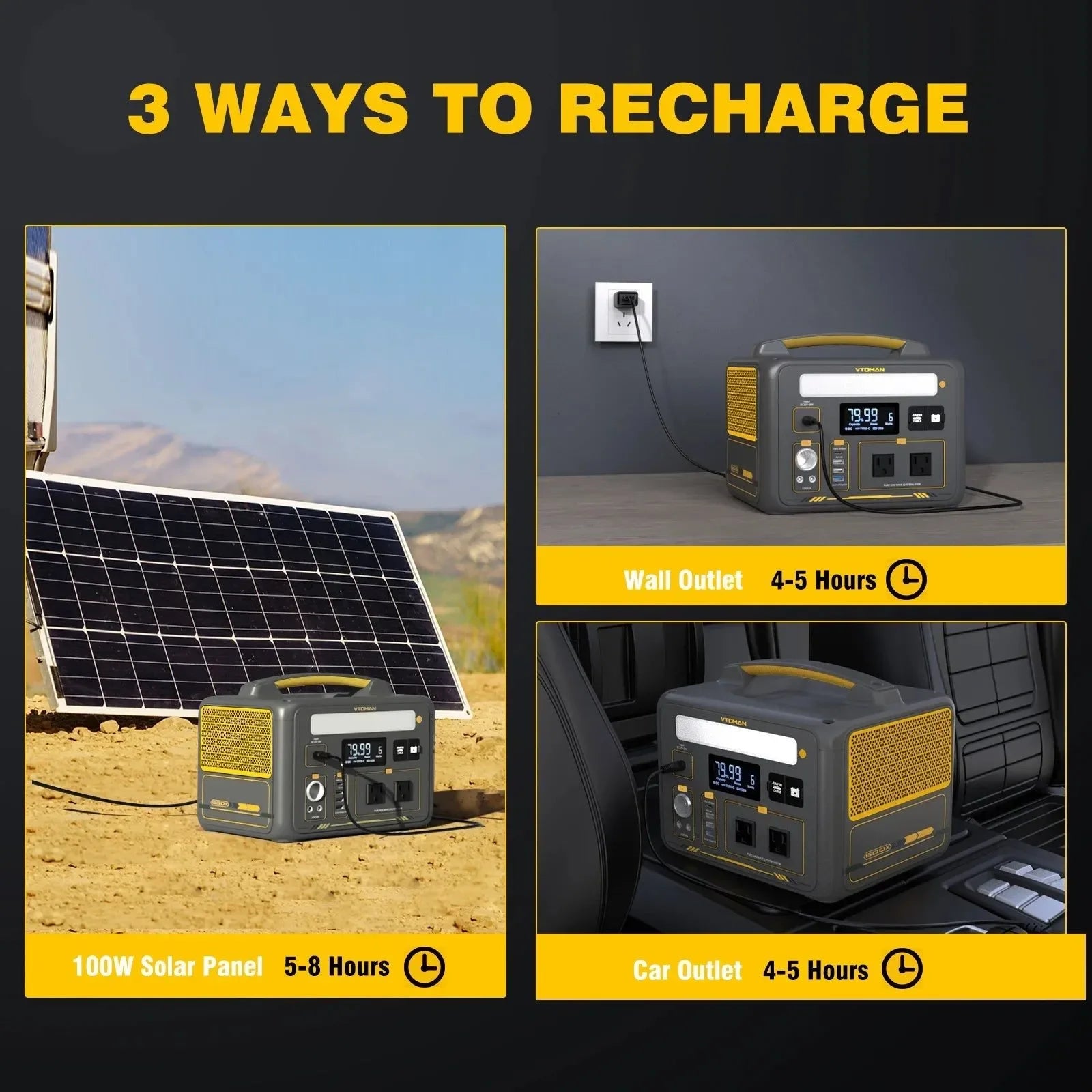 600W Portable Power Station with 110W Solar Panel – 299Wh LiFePO4 Battery, Pure Sine Wave AC, Solar Charger for Camping & Emergencies - Trekker Essentials
