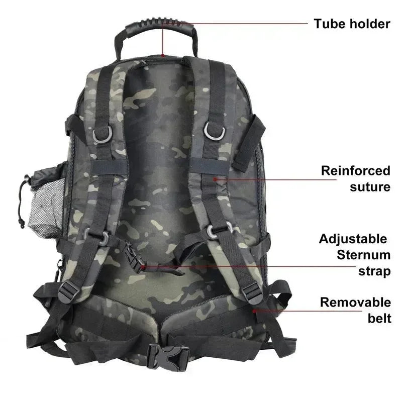 60L Military Tactical Backpack - Army Molle Assault Rucksack for Outdoor Travel, Hiking, Camping, Hunting - Trekker Essentials