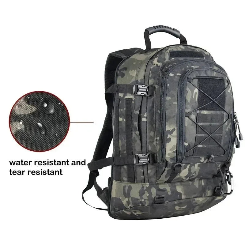 60L Military Tactical Backpack - Army Molle Assault Rucksack for Outdoor Travel, Hiking, Camping, Hunting - Trekker Essentials