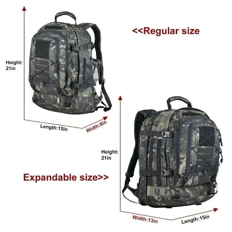 60L Military Tactical Backpack - Army Molle Assault Rucksack for Outdoor Travel, Hiking, Camping, Hunting - Trekker Essentials