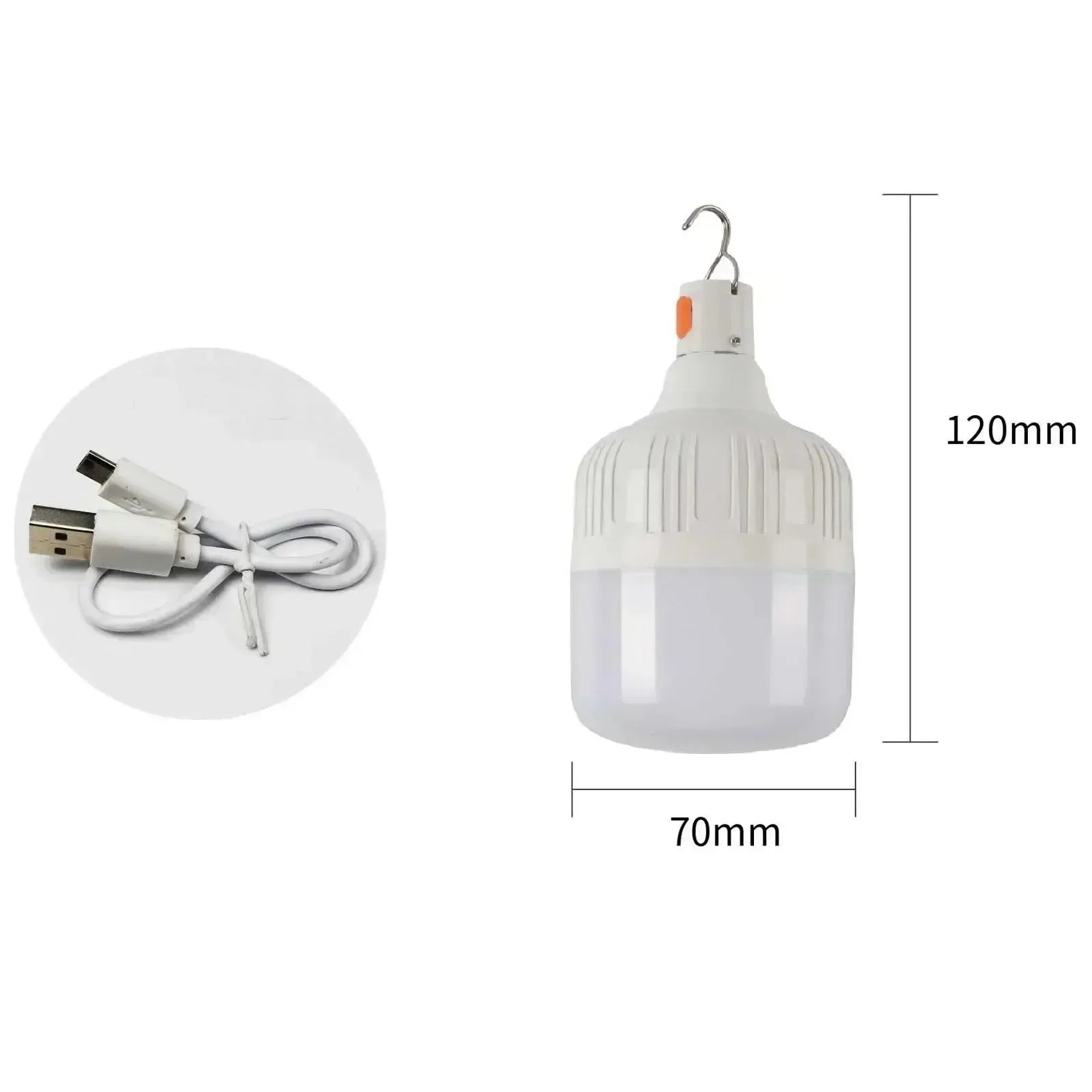 60W USB Rechargeable LED Emergency Light Bulb: Portable Lantern for Outdoor Camping and Hiking - Trekker Essentials