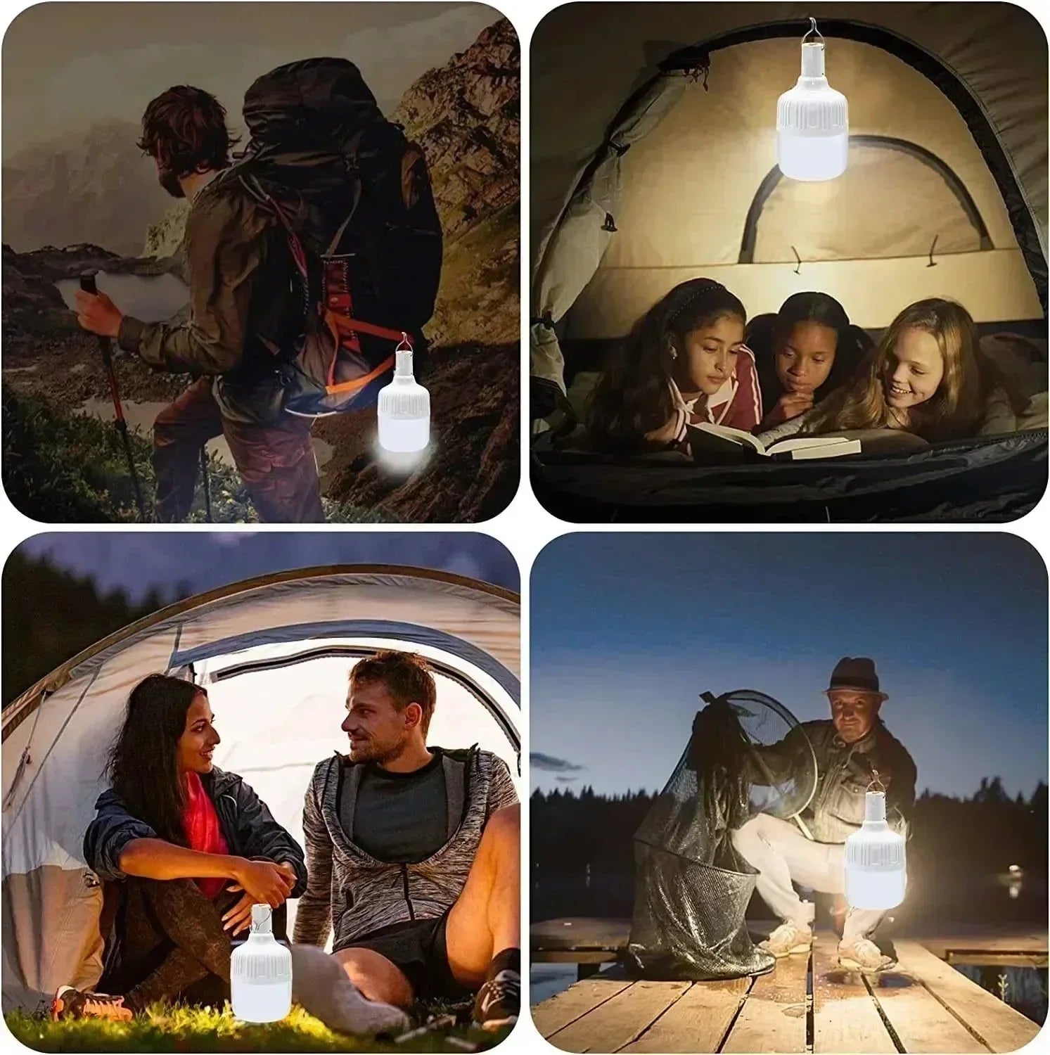 60W USB Rechargeable LED Emergency Light Bulb: Portable Lantern for Outdoor Camping and Hiking - Trekker Essentials