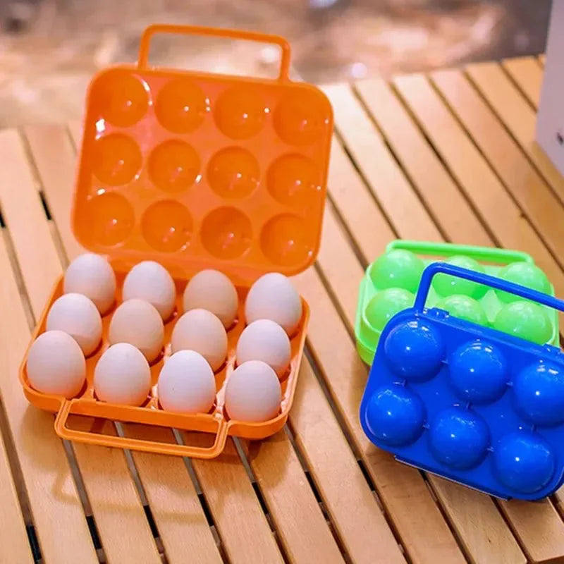 6/12 Grid Egg Storage Box - Plastic Travel Portable Kitchen Utensils for Outdoor Picnic BBQ Camping Tableware - Trekker Essentials