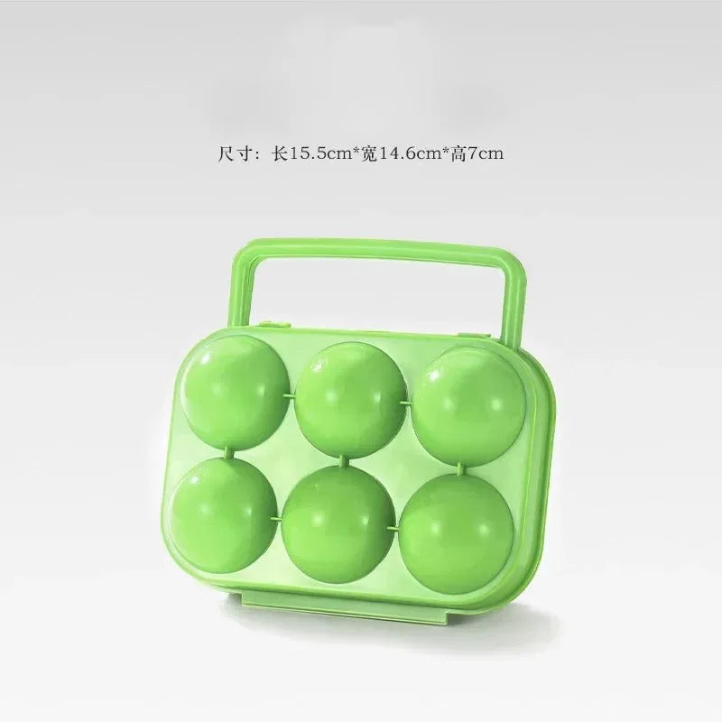6/12 Grid Egg Storage Box - Plastic Travel Portable Kitchen Utensils for Outdoor Picnic BBQ Camping Tableware - Trekker Essentials