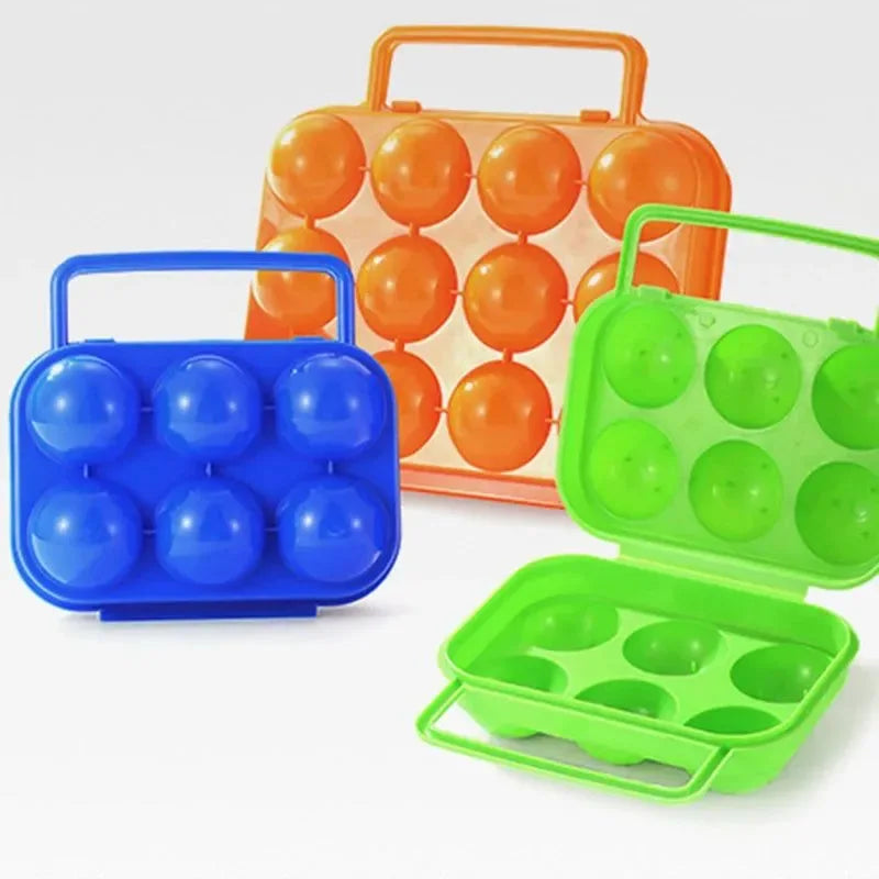6/12 Grid Egg Storage Box - Plastic Travel Portable Kitchen Utensils for Outdoor Picnic BBQ Camping Tableware - Trekker Essentials
