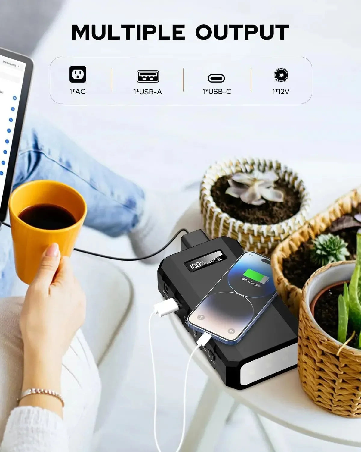 65W Portable Power Station with AC Outlet - 88.8Wh/24000mAh Solar Generator for Camping & Travel - Trekker Essentials