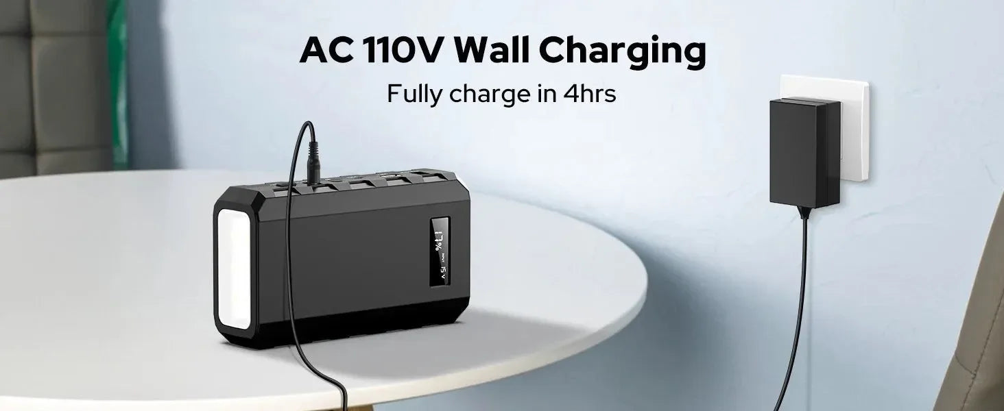 65W Portable Power Station with AC Outlet - 88.8Wh/24000mAh Solar Generator for Camping & Travel - Trekker Essentials