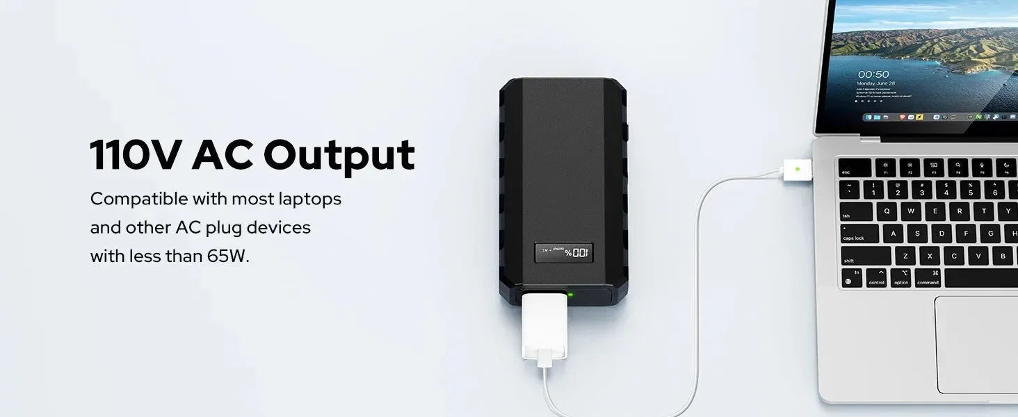 65W Portable Power Station with AC Outlet - 88.8Wh/24000mAh Solar Generator for Camping & Travel - Trekker Essentials