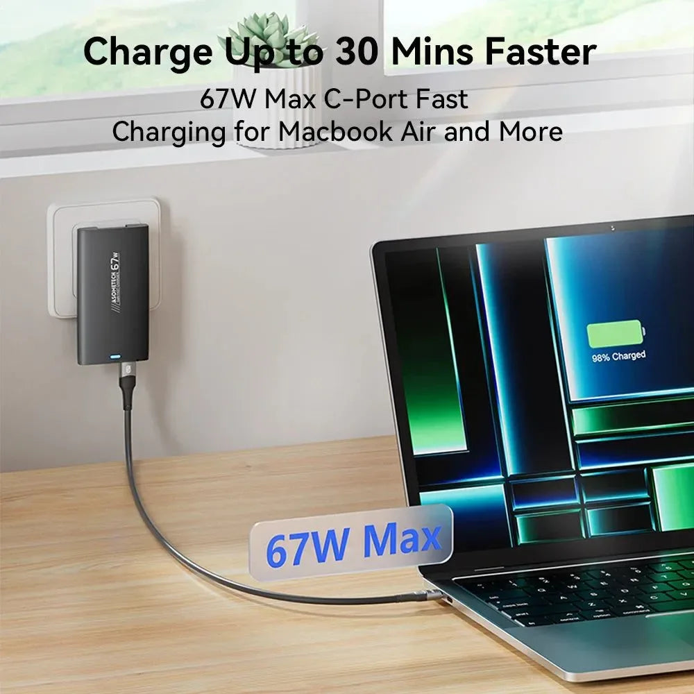 67W GaN Portable Charger: PD PPS QC3.0 USB Type C Super Fast Charger for iPad, iPhone 14, Samsung S23 Ultra, Xiaomi - Trekker Essentials