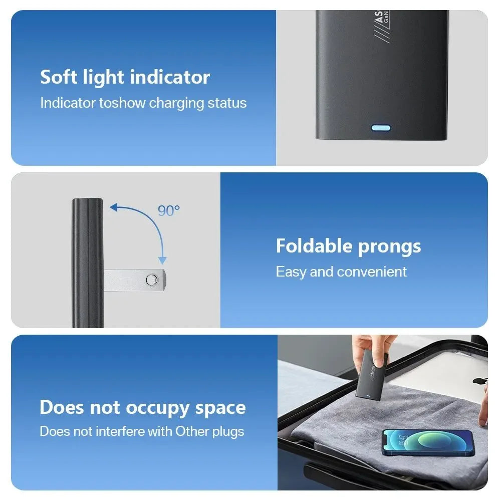 67W GaN Portable Charger: PD PPS QC3.0 USB Type C Super Fast Charger for iPad, iPhone 14, Samsung S23 Ultra, Xiaomi - Trekker Essentials