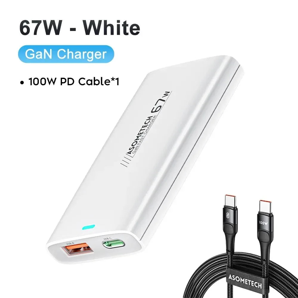 67W GaN Portable Charger: PD PPS QC3.0 USB Type C Super Fast Charger for iPad, iPhone 14, Samsung S23 Ultra, Xiaomi - Trekker Essentials