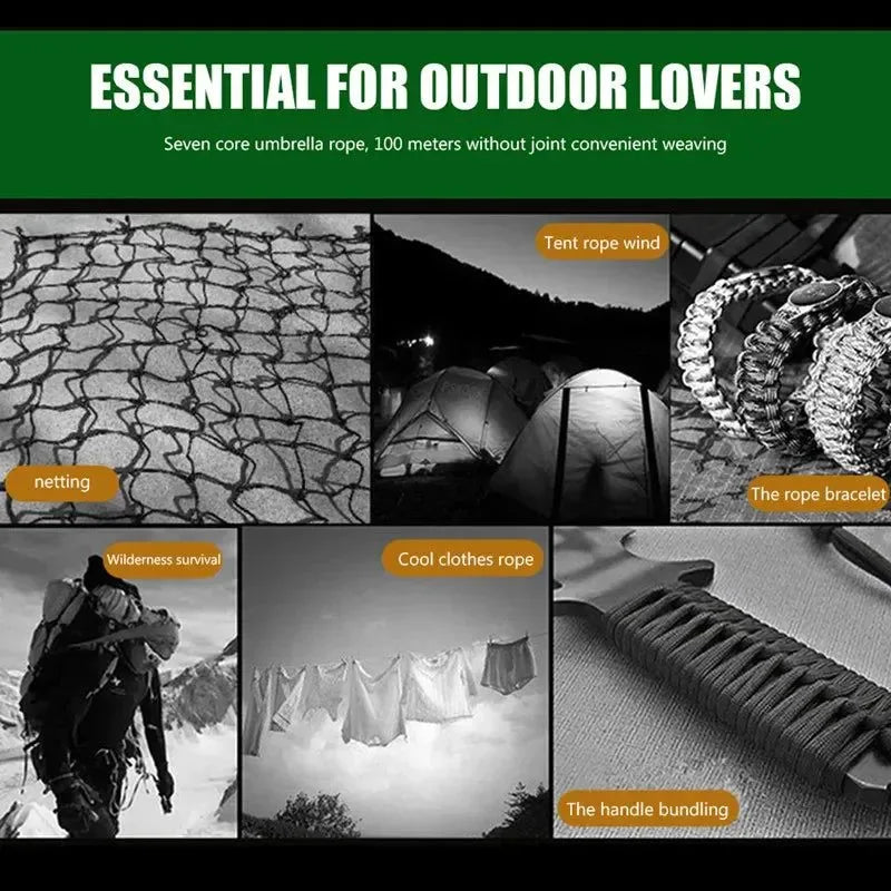 7-Core Paracord: Essential Outdoor Survival Rope for Camping and Hiking - Trekker Essentials
