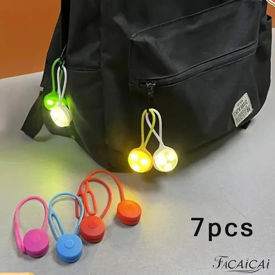 7-Piece LED Backpack Safety Light Set - Multicolor Visibility Lights for Outdoor Activities - Trekker Essentials