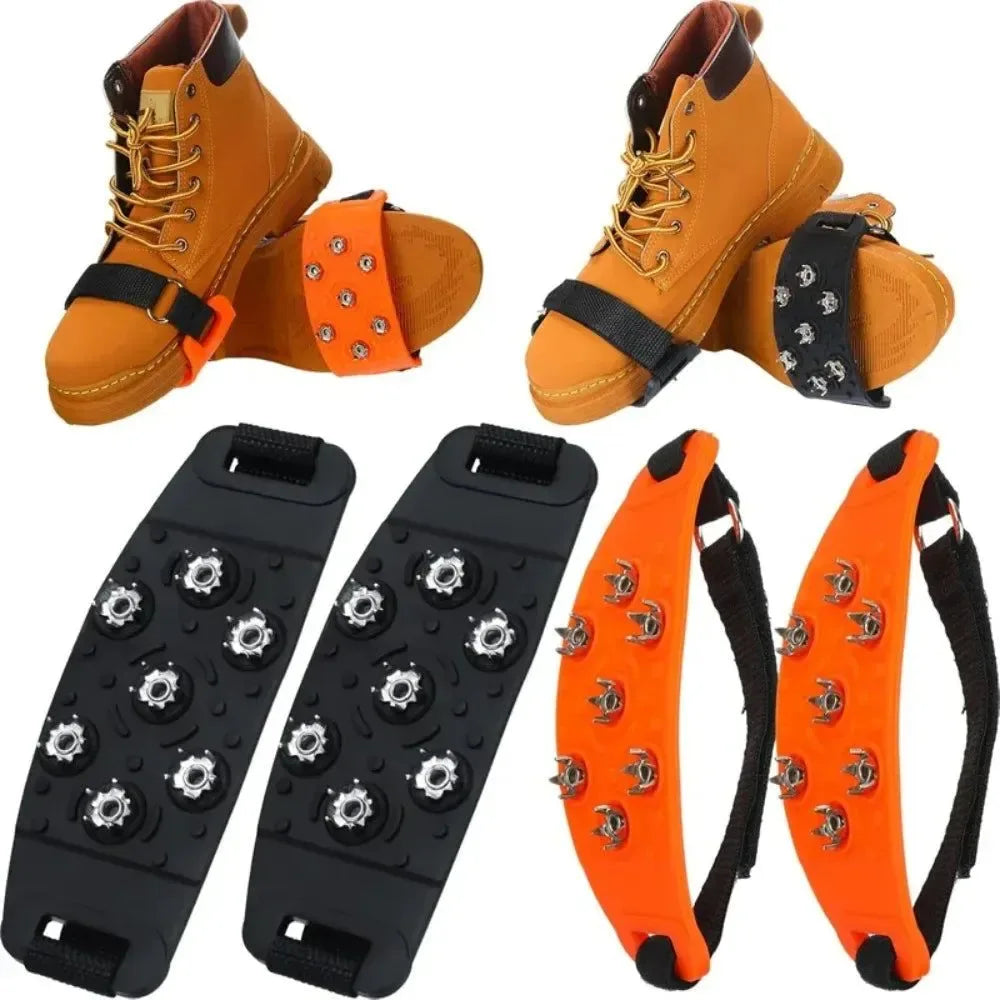 7-Spike Adjustable Ice Cleats - Anti-Slip Shoe Covers for Winter Hiking & Climbing (Fits Most Shoes) - Trekker Essentials