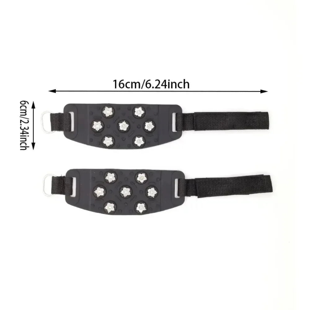 7-Spike Adjustable Ice Cleats - Anti-Slip Shoe Covers for Winter Hiking & Climbing (Fits Most Shoes) - Trekker Essentials