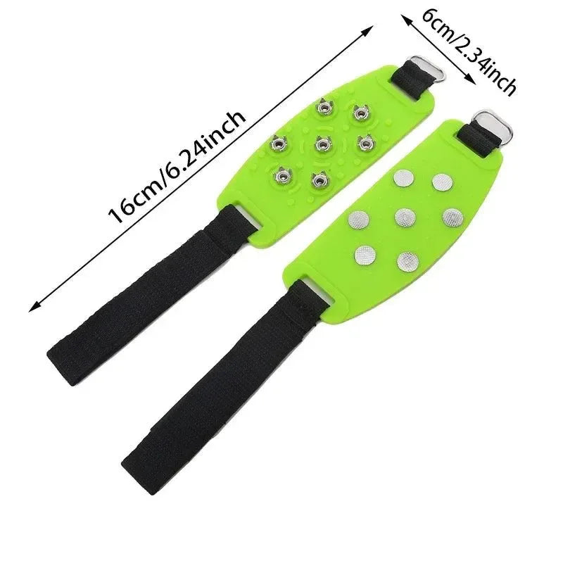 7-Spike Adjustable Ice Cleats - Anti-Slip Shoe Covers for Winter Hiking & Climbing (Fits Most Shoes) - Trekker Essentials