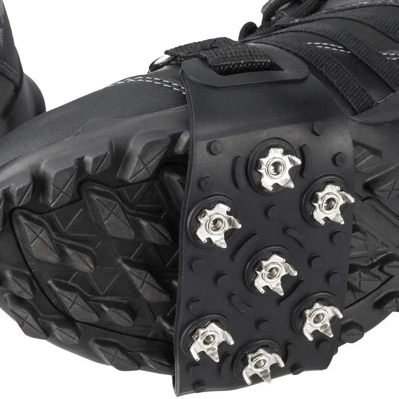 7-Spike Adjustable Ice Cleats - Anti-Slip Shoe Covers for Winter Hiking & Climbing (Fits Most Shoes) - Trekker Essentials