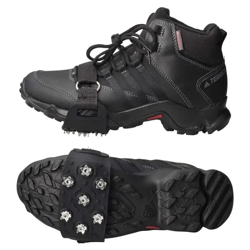 7-Spike Adjustable Ice Cleats - Anti-Slip Shoe Covers for Winter Hiking & Climbing (Fits Most Shoes) - Trekker Essentials