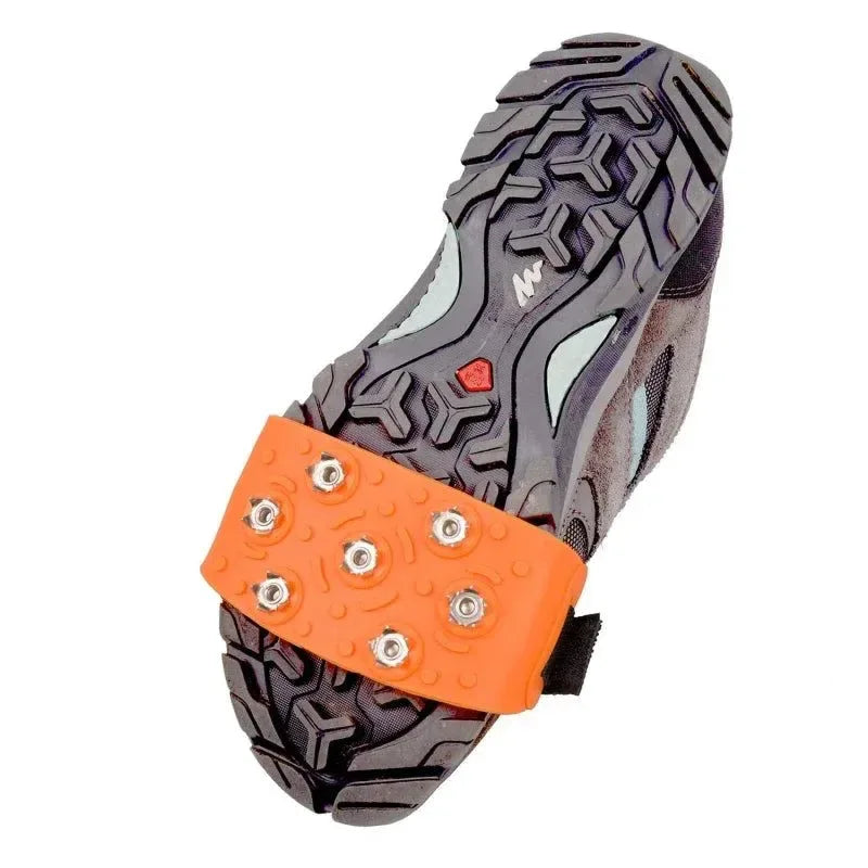 7-Spike Adjustable Ice Cleats - Anti-Slip Shoe Covers for Winter Hiking & Climbing (Fits Most Shoes) - Trekker Essentials