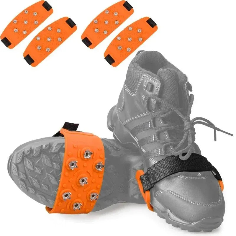 7-Spike Adjustable Ice Cleats - Anti-Slip Shoe Covers for Winter Hiking & Climbing (Fits Most Shoes) - Trekker Essentials