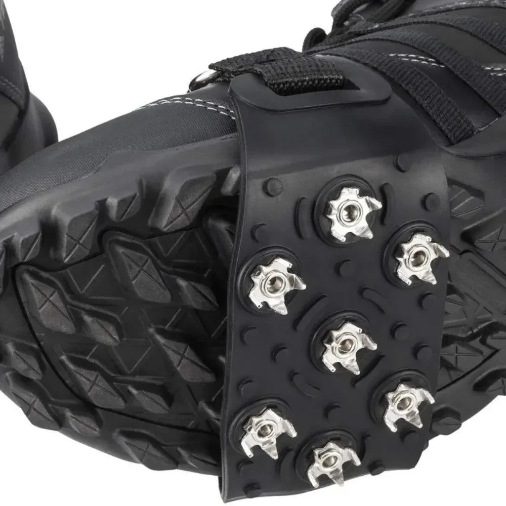 7-Spike Adjustable Ice Cleats - Anti-Slip Shoe Covers for Winter Hiking & Climbing (Fits Most Shoes) - Trekker Essentials
