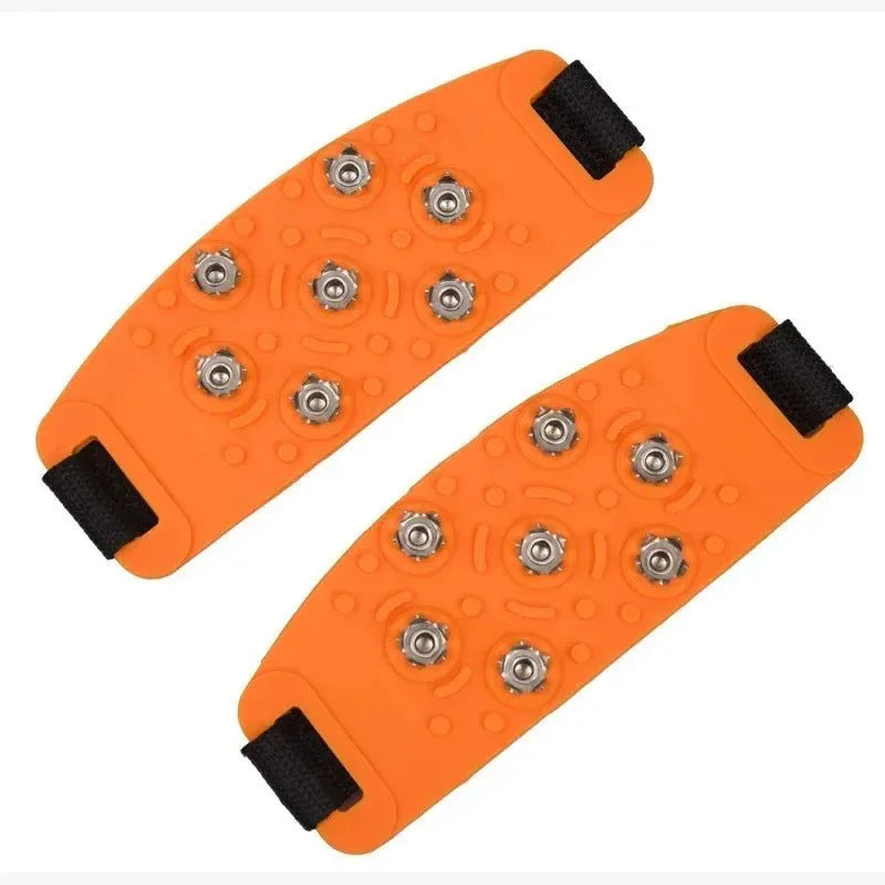 7-Spike Adjustable Ice Cleats - Anti-Slip Shoe Covers for Winter Hiking & Climbing (Fits Most Shoes) - Trekker Essentials