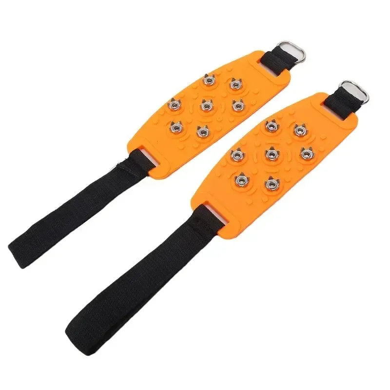 7-Spike Adjustable Ice Cleats - Anti-Slip Shoe Covers for Winter Hiking & Climbing (Fits Most Shoes) - Trekker Essentials