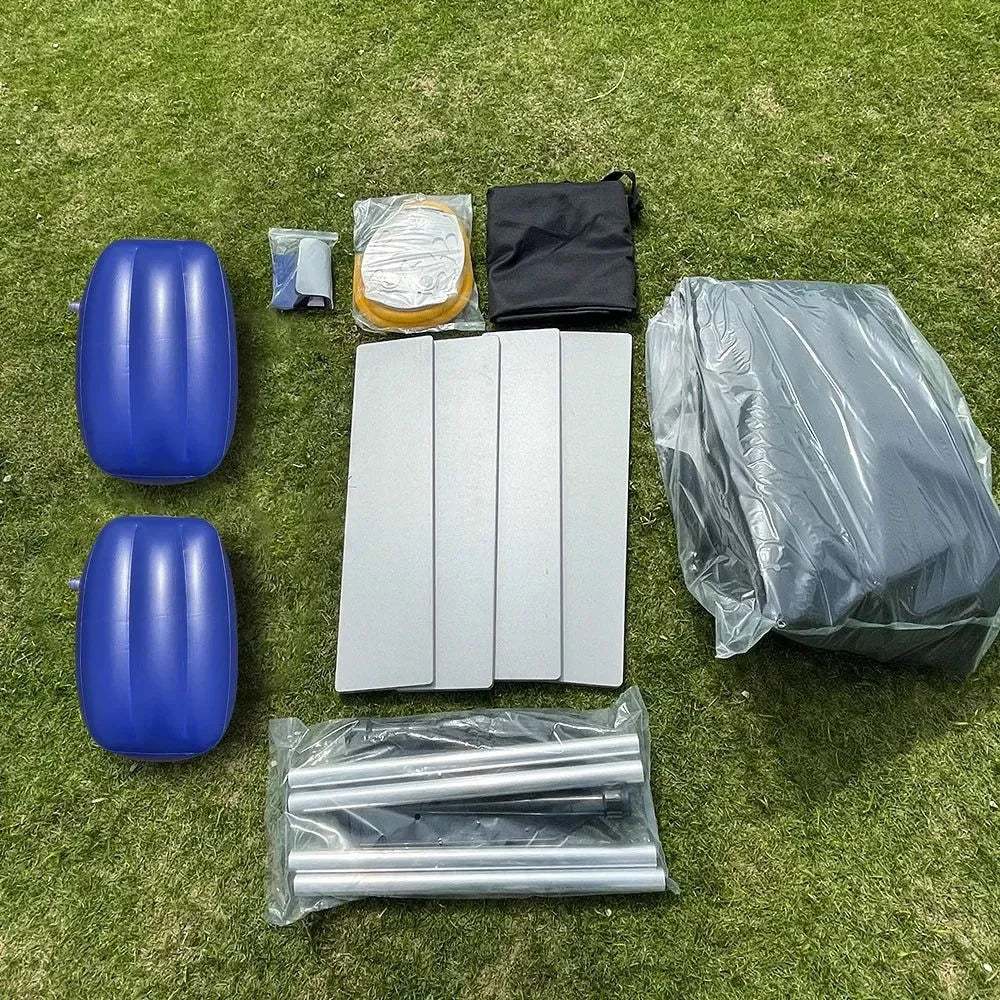 7.9ft Inflatable Fishing Boat: 240kg Capacity, 3-Person PVC Dinghy with Slat Floor & Oars - Trekker Essentials