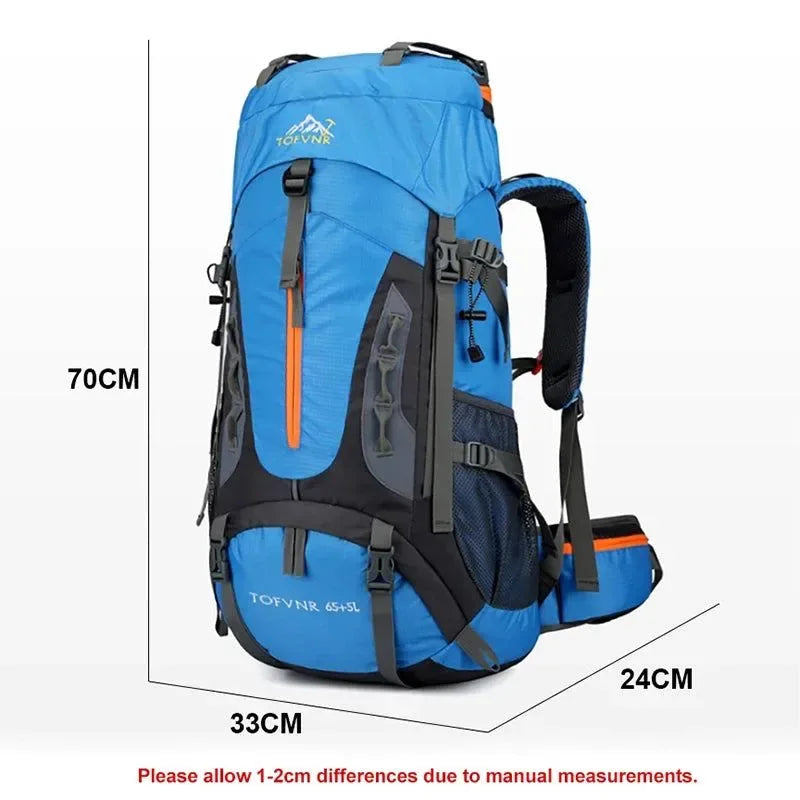 70L Camping Backpack - Men's Travel Bag Climbing Rucksack, Large Hiking Storage Pack for Outdoor Mountaineering - Trekker Essentials