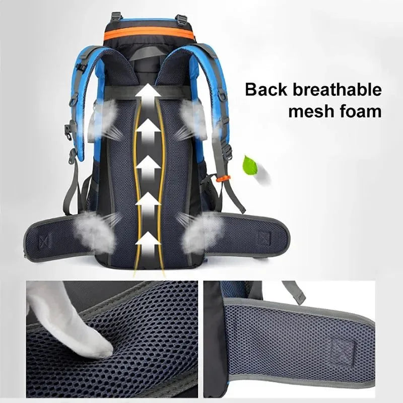 70 l travel backpack FIROVIAN 70L with Vacuum Compression System This large 70L Travel Backpack Waterproof Outdoor