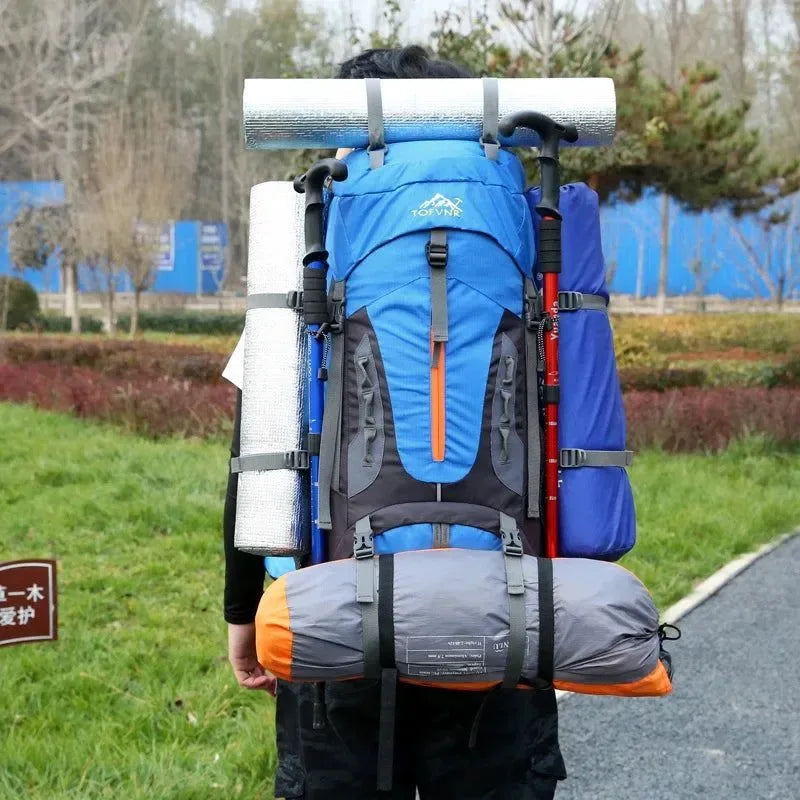 70L Camping Backpack - Men's Travel Bag Climbing Rucksack, Large Hiking Storage Pack for Outdoor Mountaineering - Trekker Essentials