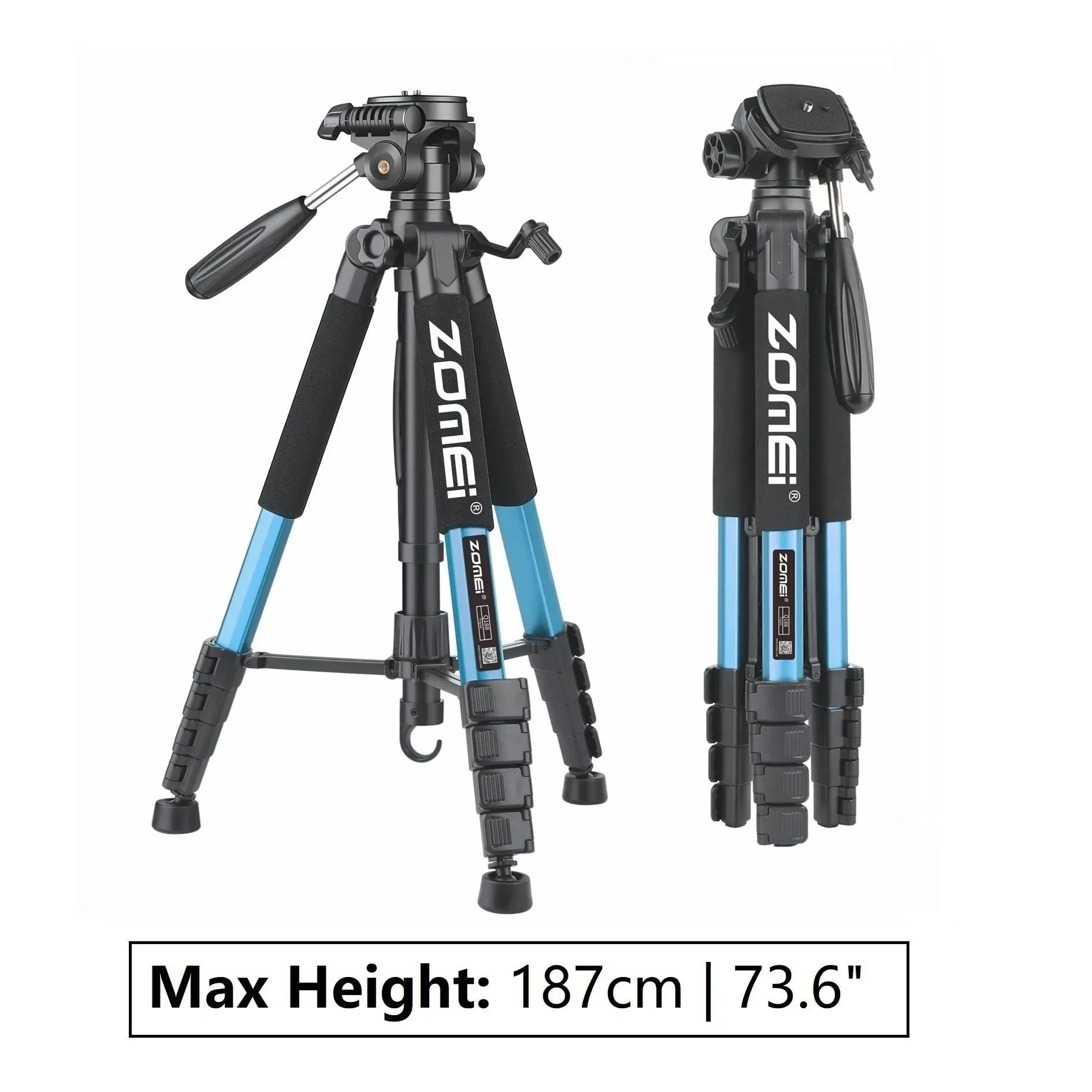 73.6" Professional Camera Tripod - 5kg Load Aluminum Alloy DSLR/Phone Stand - Trekker Essentials