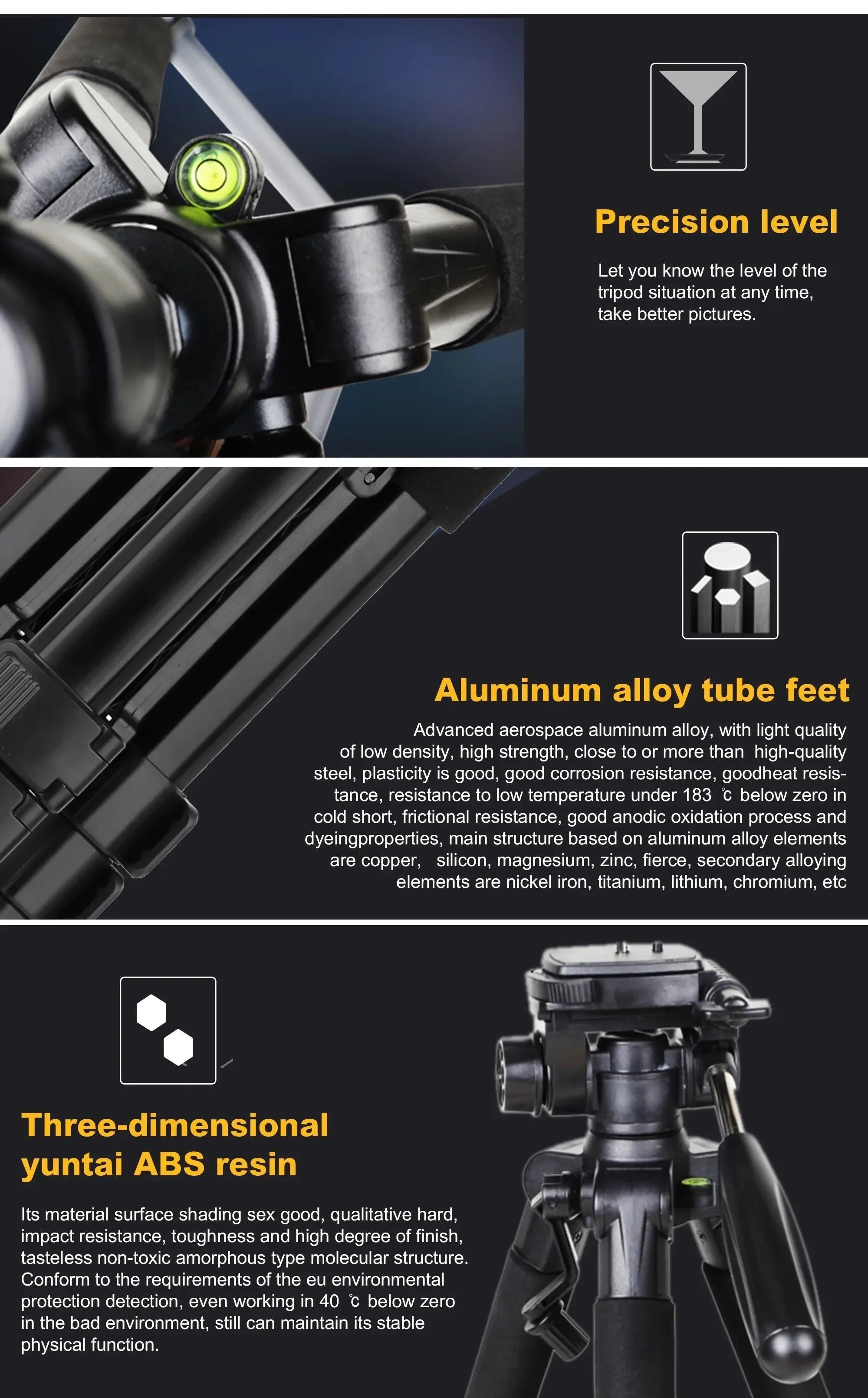 73.6" Professional Camera Tripod - 5kg Load Aluminum Alloy DSLR/Phone Stand - Trekker Essentials