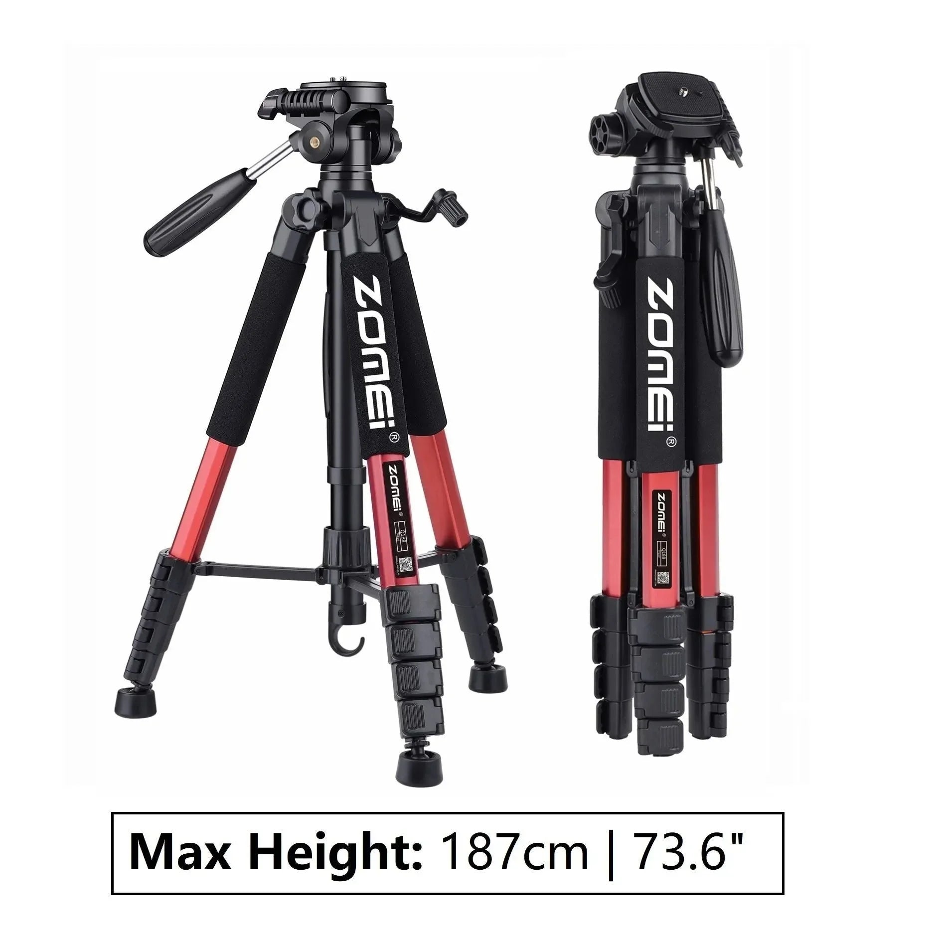 73.6" Professional Camera Tripod - 5kg Load Aluminum Alloy DSLR/Phone Stand - Trekker Essentials