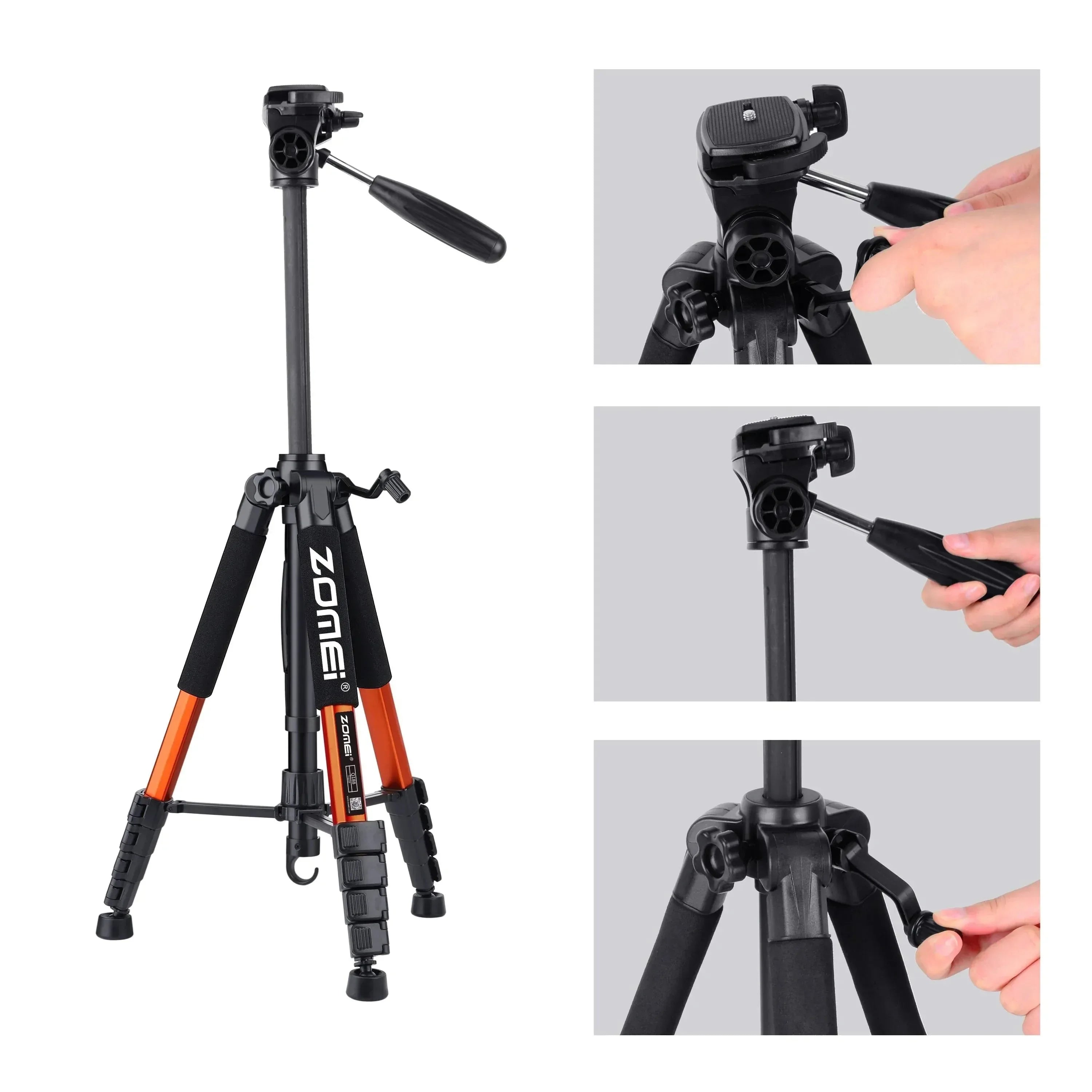 73.6" Professional Camera Tripod - 5kg Load Aluminum Alloy DSLR/Phone Stand - Trekker Essentials