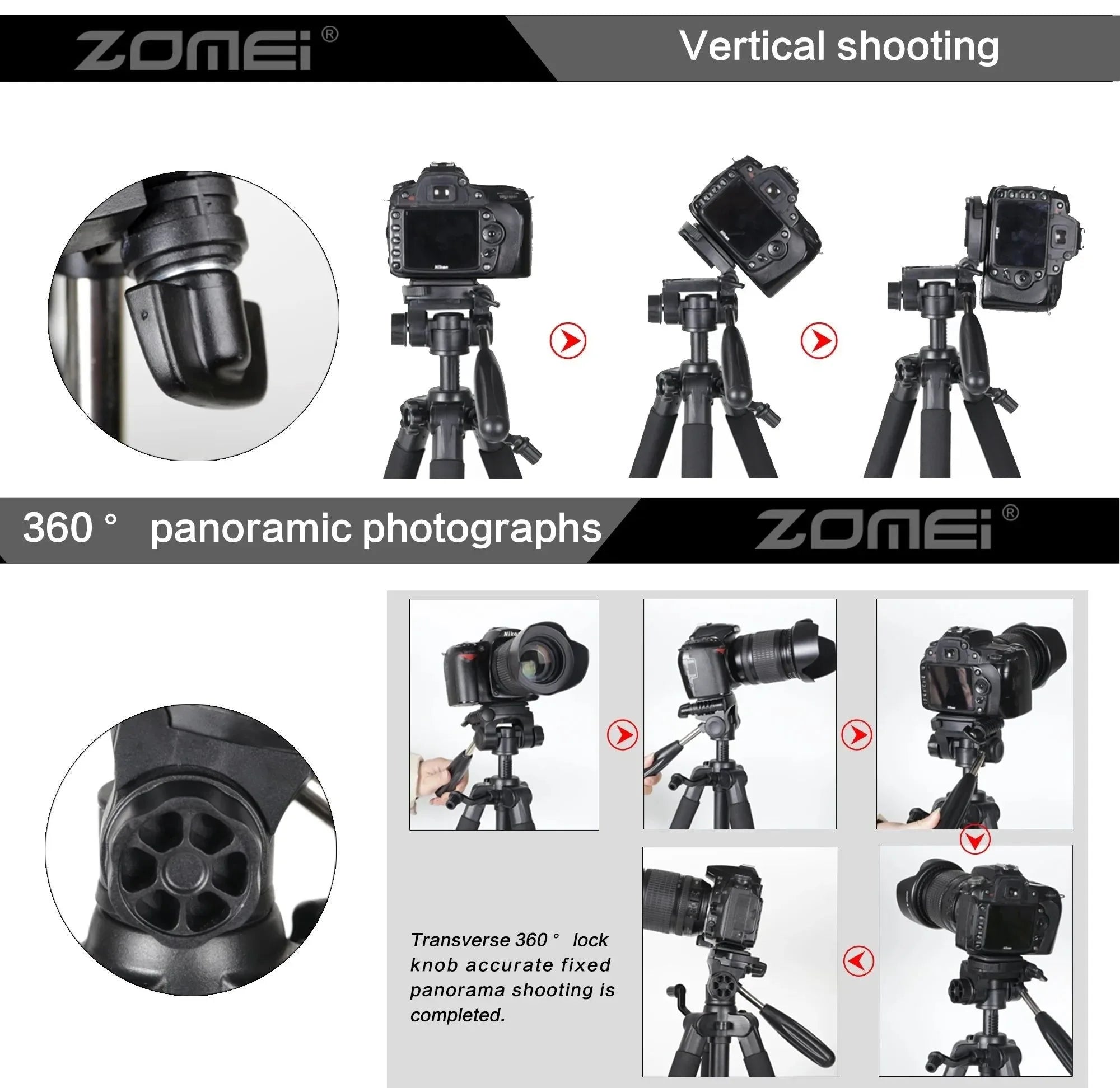 73.6" Professional Camera Tripod - 5kg Load Aluminum Alloy DSLR/Phone Stand - Trekker Essentials