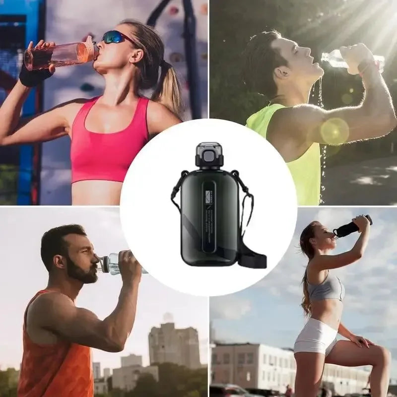 750ml Travel Portable Flat Water Bottle - Space-Saving Straight Drinking Kettle for Camping and Outdoor Hiking - Trekker Essentials
