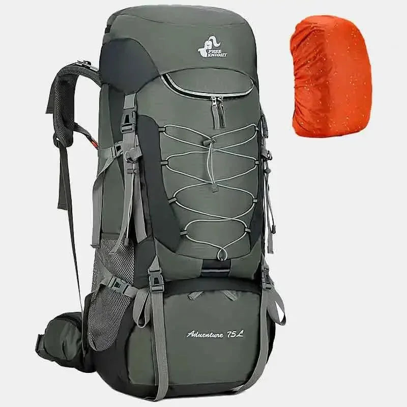 75L Camping Backpack with Rain Cover for Hiking, Climbing, and Mountaineering - Trekker Essentials