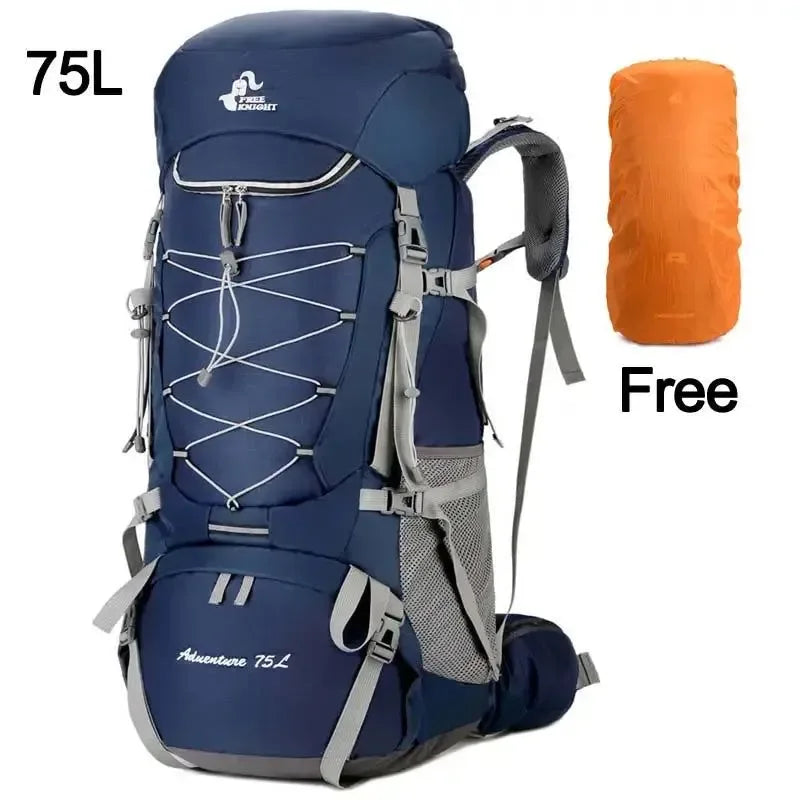 75L Camping Backpack with Rain Cover for Hiking, Climbing, and Mountaineering - Trekker Essentials