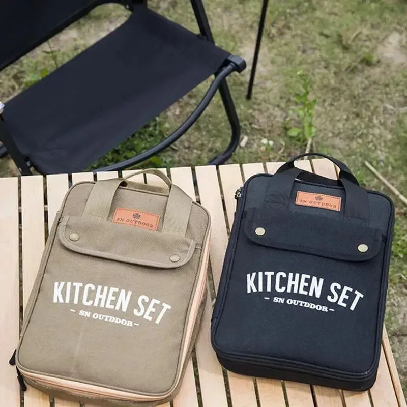 8-Piece Portable Stainless Steel Cutlery and Knife Set with Storage Bag for Camping - Trekker Essentials