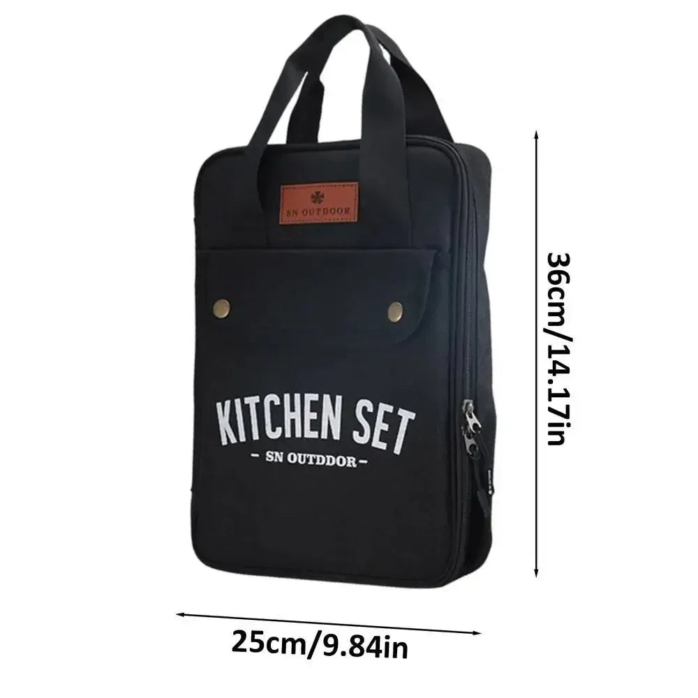 8-Piece Portable Stainless Steel Cutlery and Knife Set with Storage Bag for Camping - Trekker Essentials