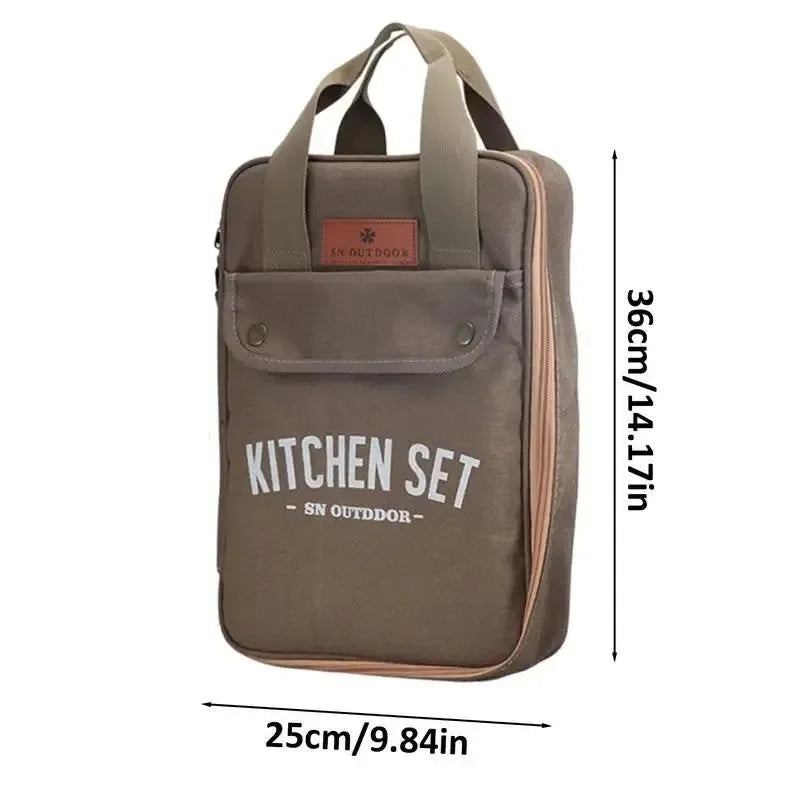 8-Piece Portable Stainless Steel Cutlery and Knife Set with Storage Bag for Camping - Trekker Essentials